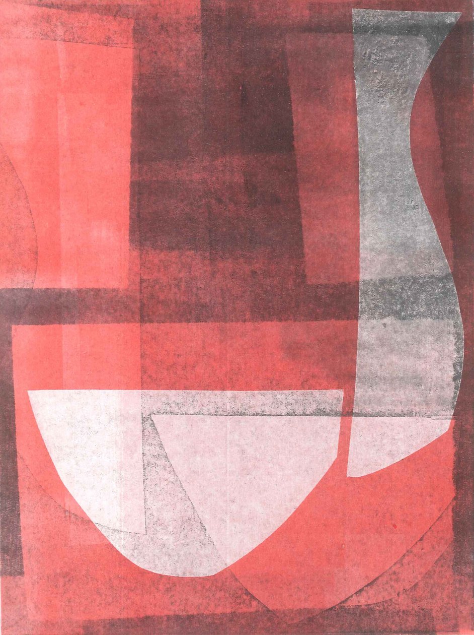 Skål og mugge, 2015 (monotrykk på papir) av Stephen Dow