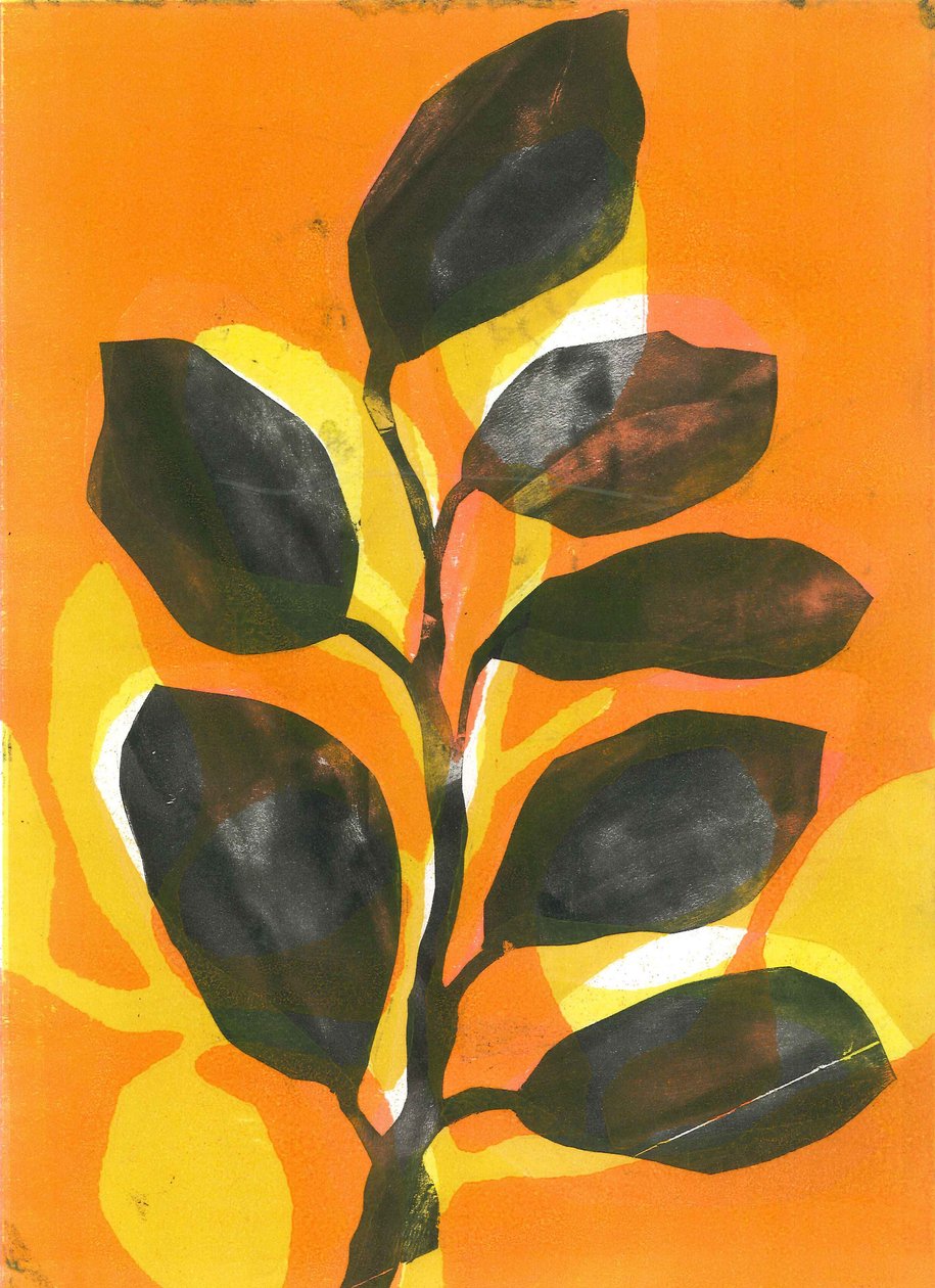 Sommerhage, 2015 (monotrykk på papir) av Stephen Dow