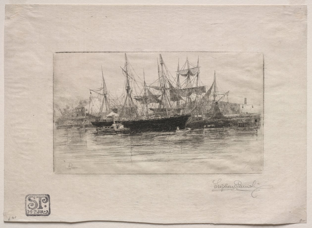 Point Breeze Oil Wharves, 1880. av Stephen Parrish