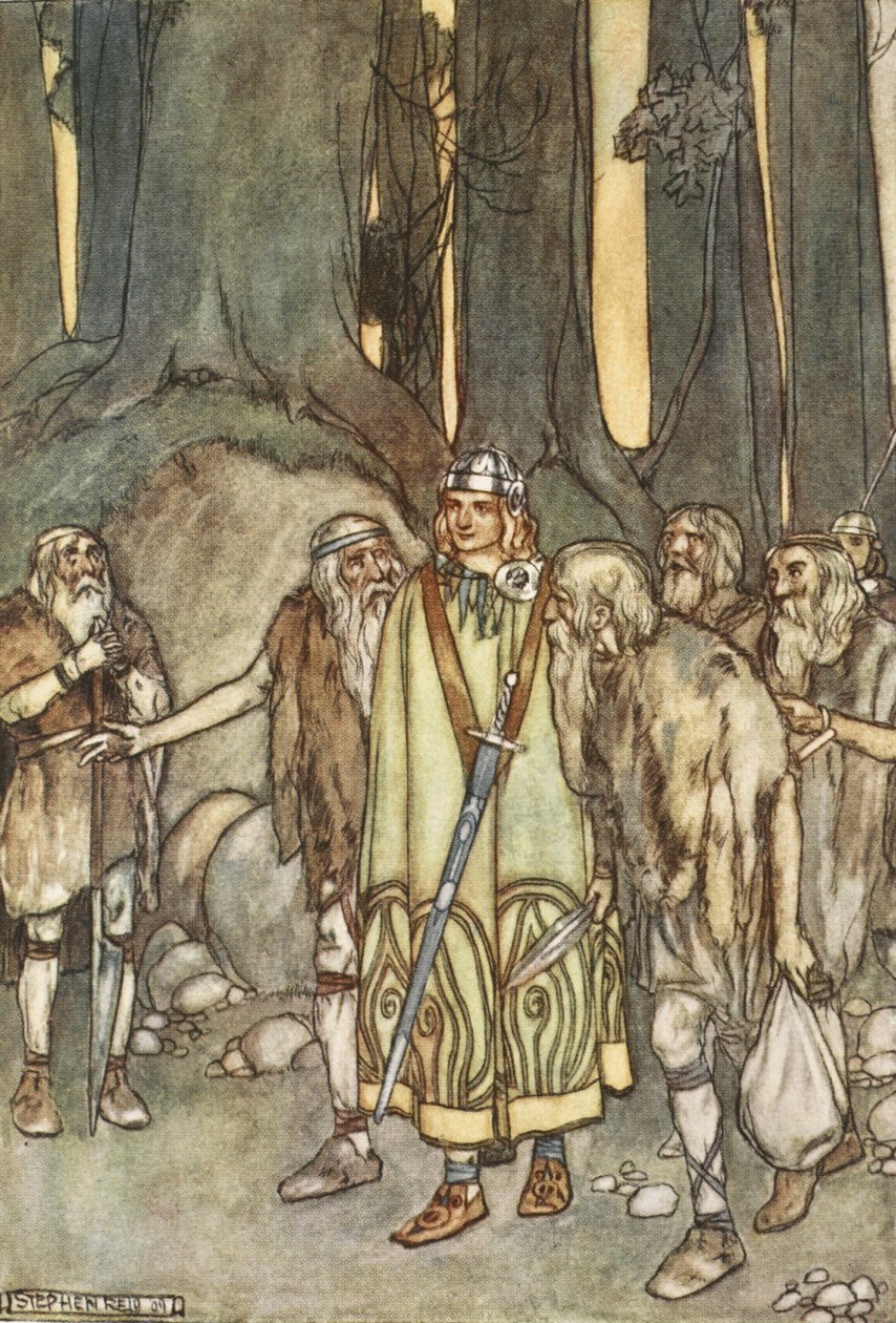 Og den kvelden var det fest og glede i den ensomme hytta, illustrasjon fra 