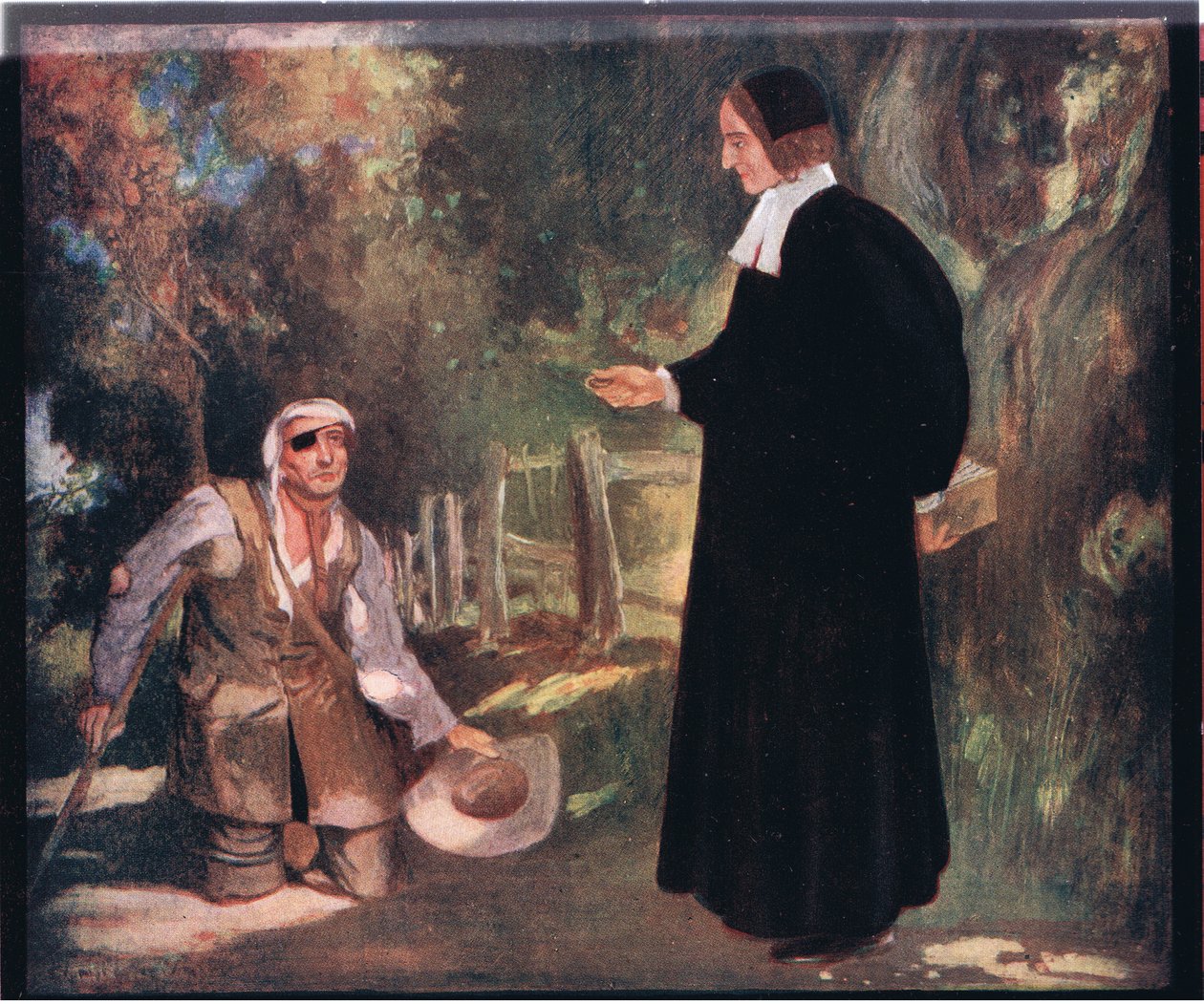 Biskop Ken og tiggeren (farge litho) av Stephen Reid