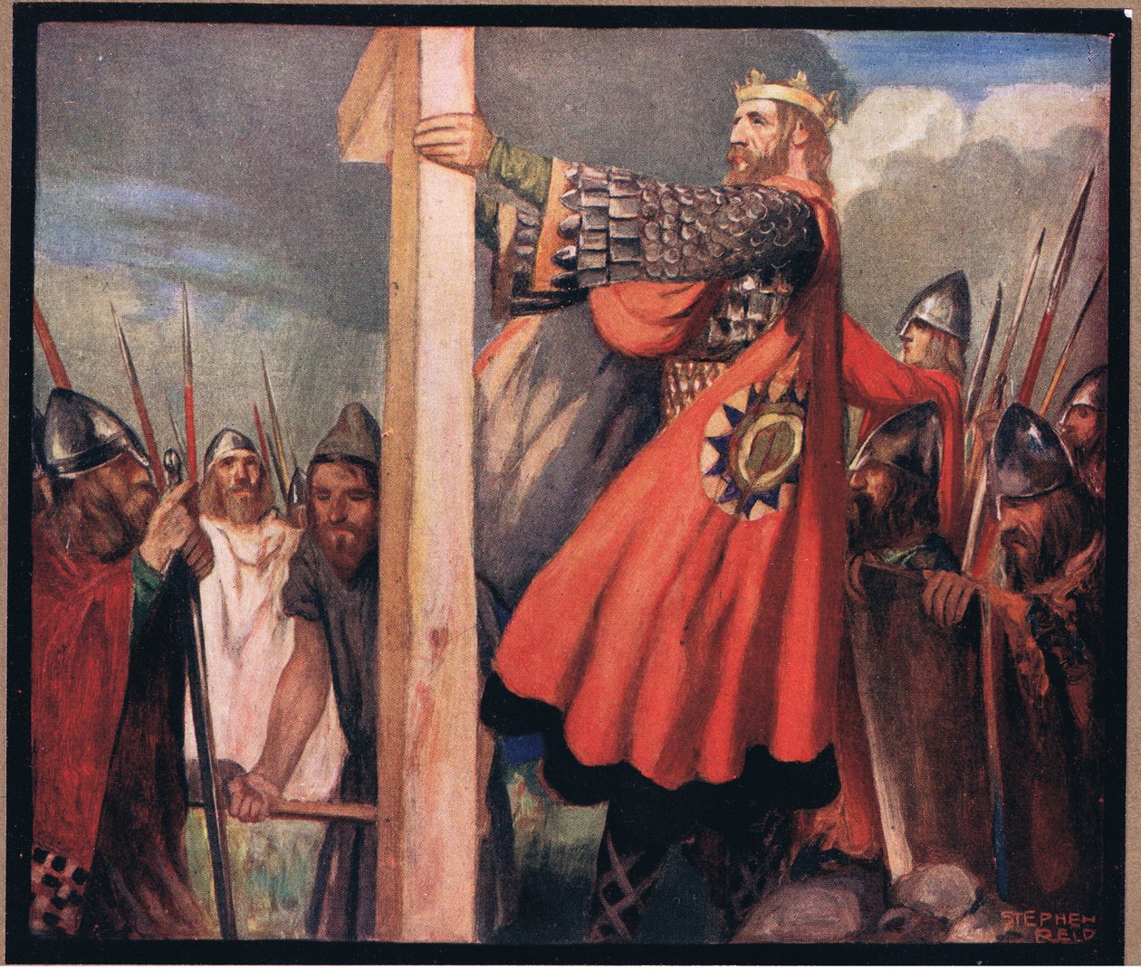 Saint Oswald at Hevenfelth (farge litho) av Stephen Reid