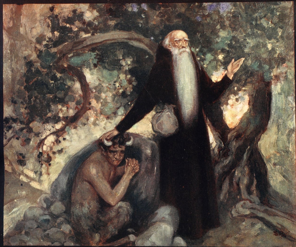 St Anthony and the Satyr, illustrasjon fra 
