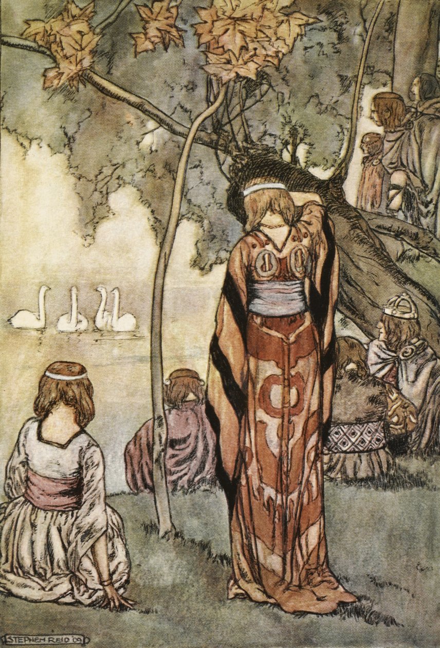 De laget en leir og svanene sang for dem, illustrasjon fra 