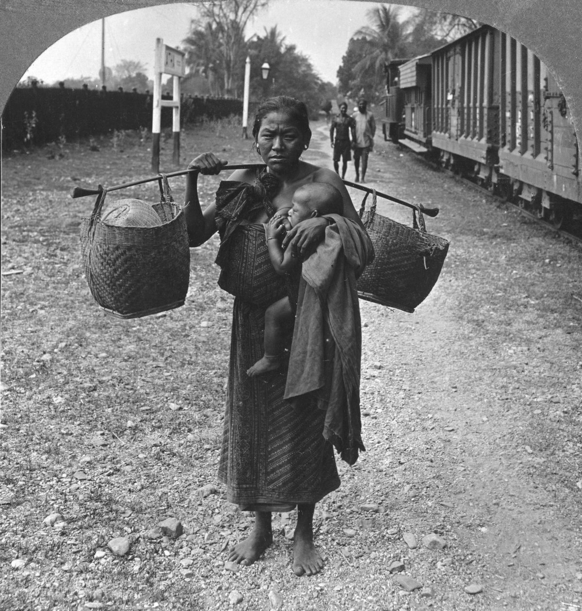 Shan kvinne og barn, Øvre Burma, 1908 av Stereo Travel Co
