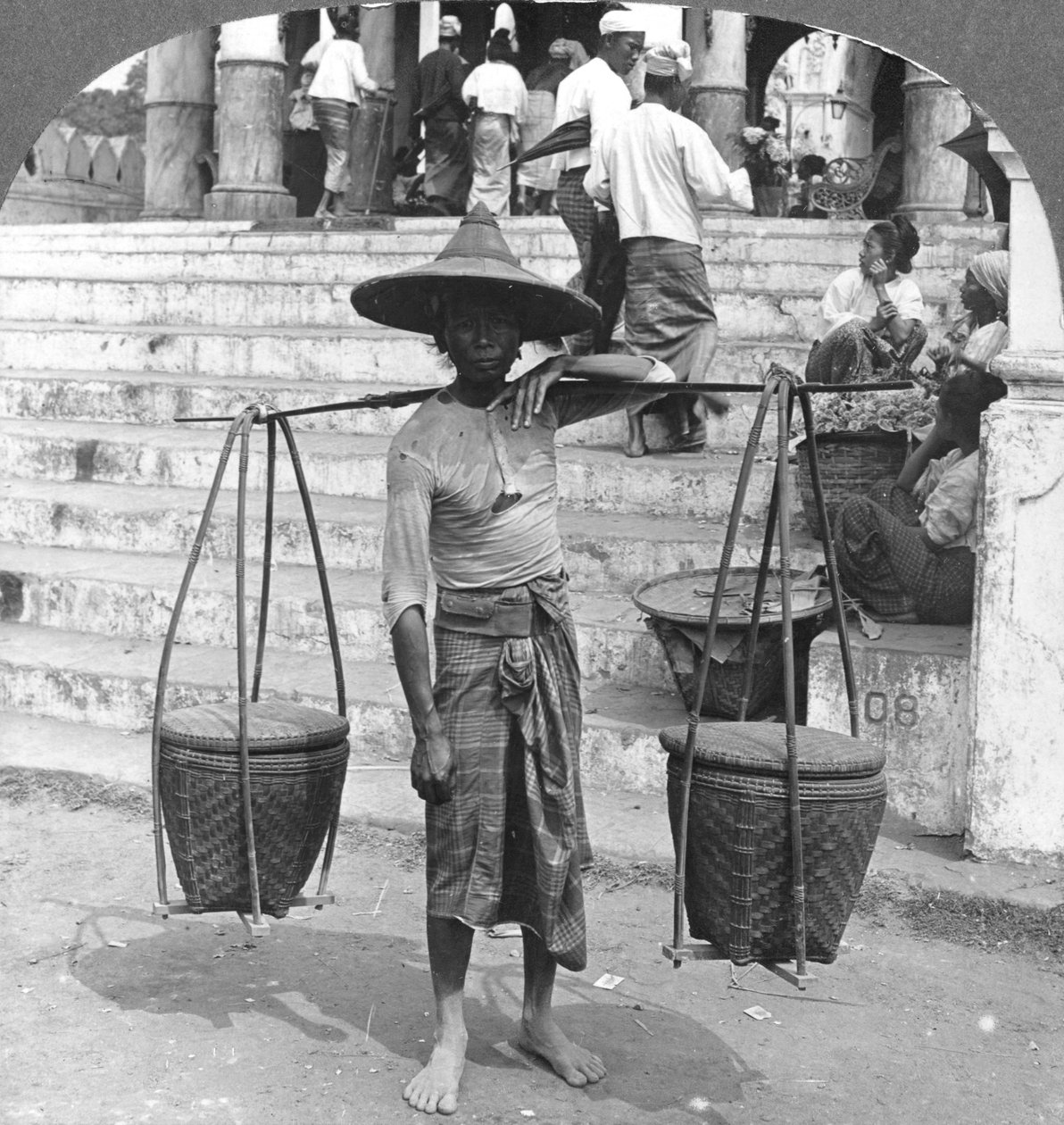Den mye brukte transportøren til Burma, Rangoon, 1908 av Stereo Travel Co