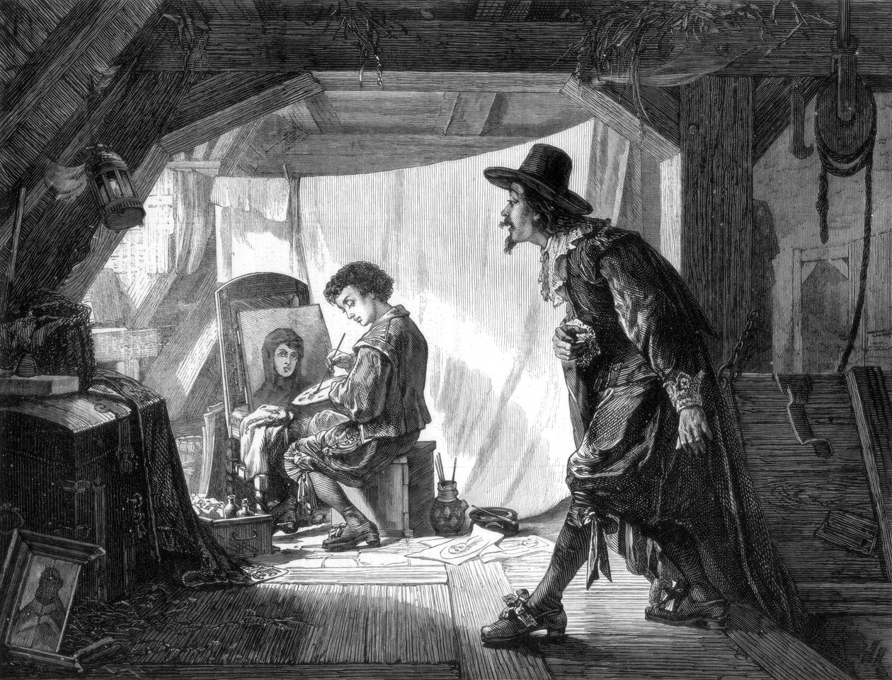 Unge Rubens overrasket av sin mester, Van Noort, 1875. av Steven Arad Allen