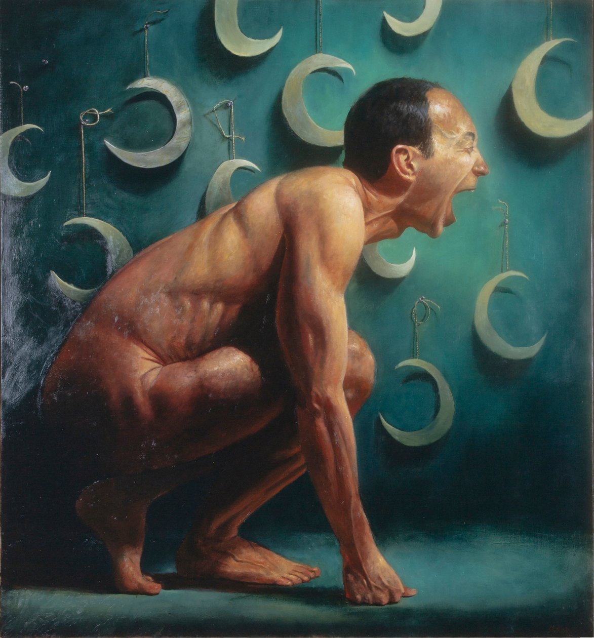 Howl, 2002 (olje på lin) av Steven Skollar