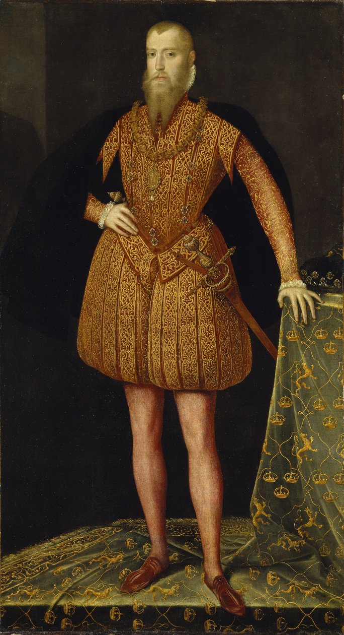 Portrett av kong Erik XIV av Sverige 1533-1577, 1561 av Steven van der Meulen