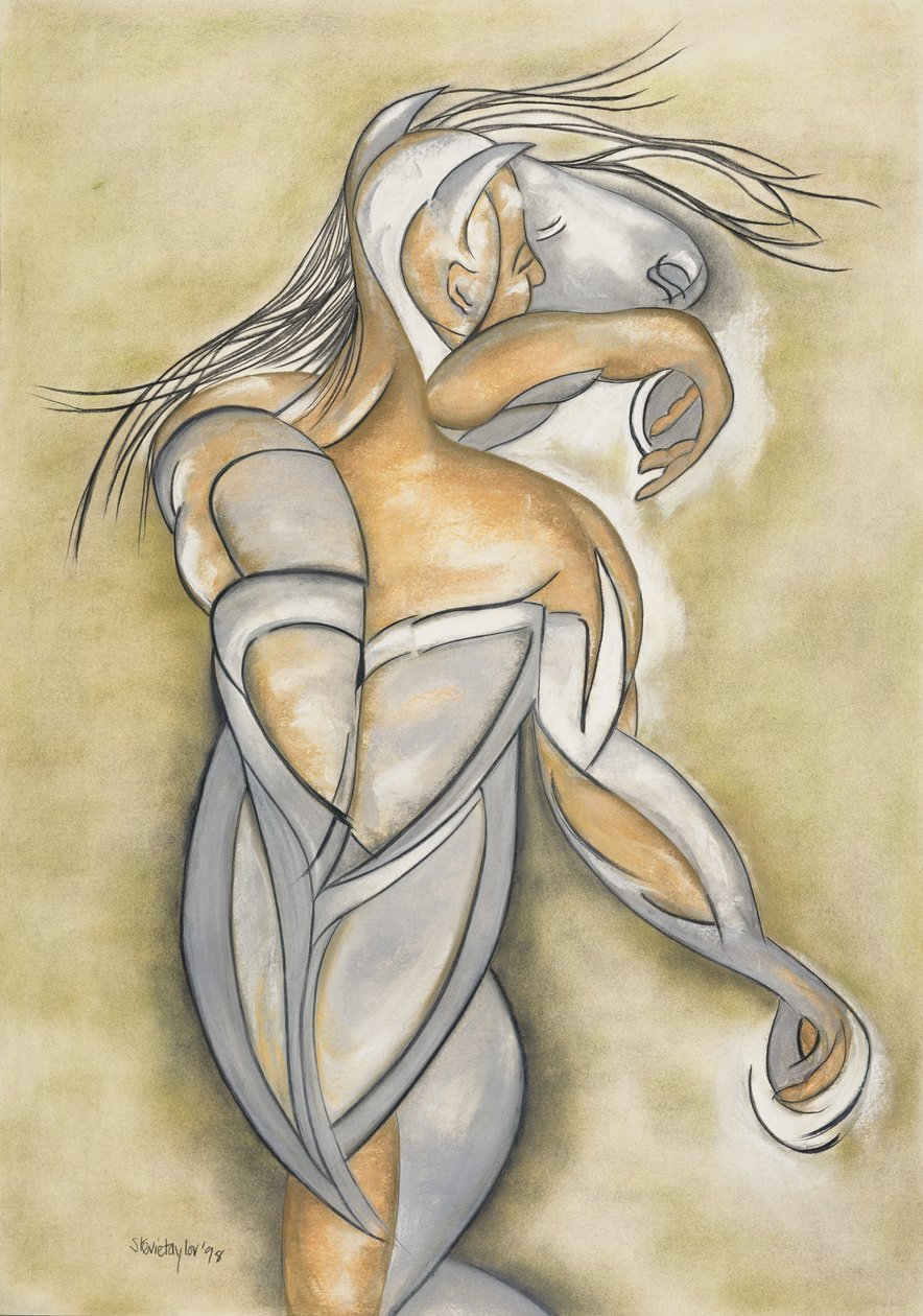 Break Out, 1998 (pastell og kull på papir) av Stevie Taylor