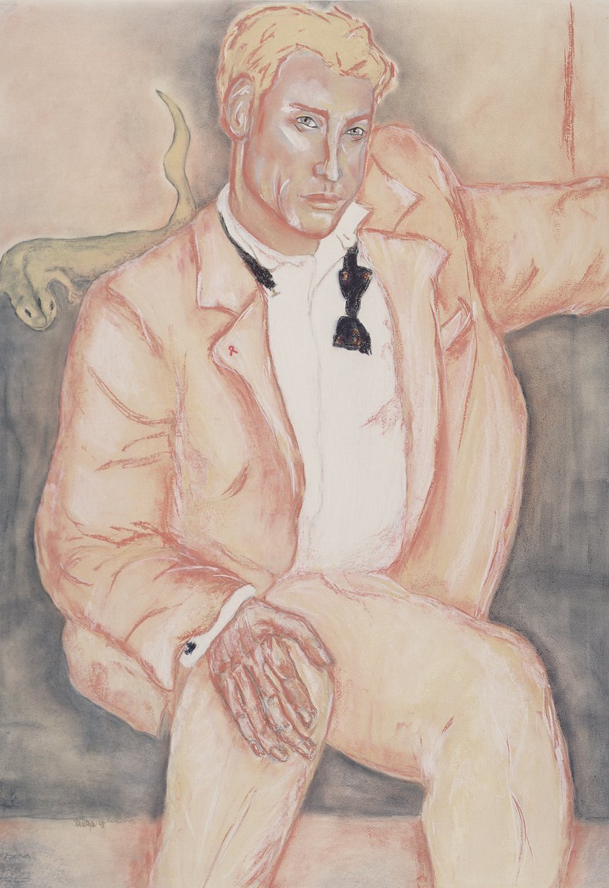 David, 1998 (pastell og kull på papir) av Stevie Taylor