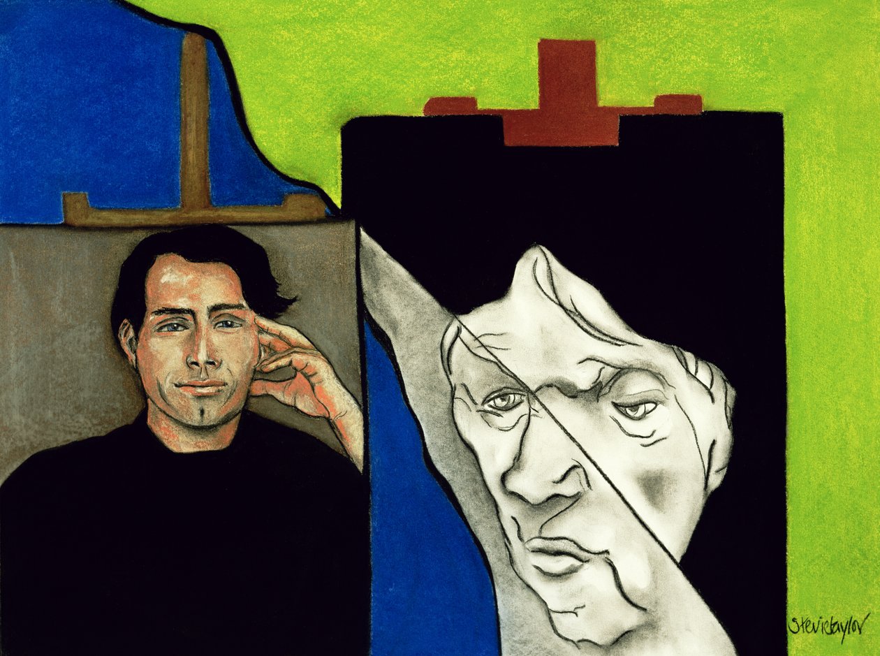 Denial, 1999 (kull og pastell på papir) av Stevie Taylor