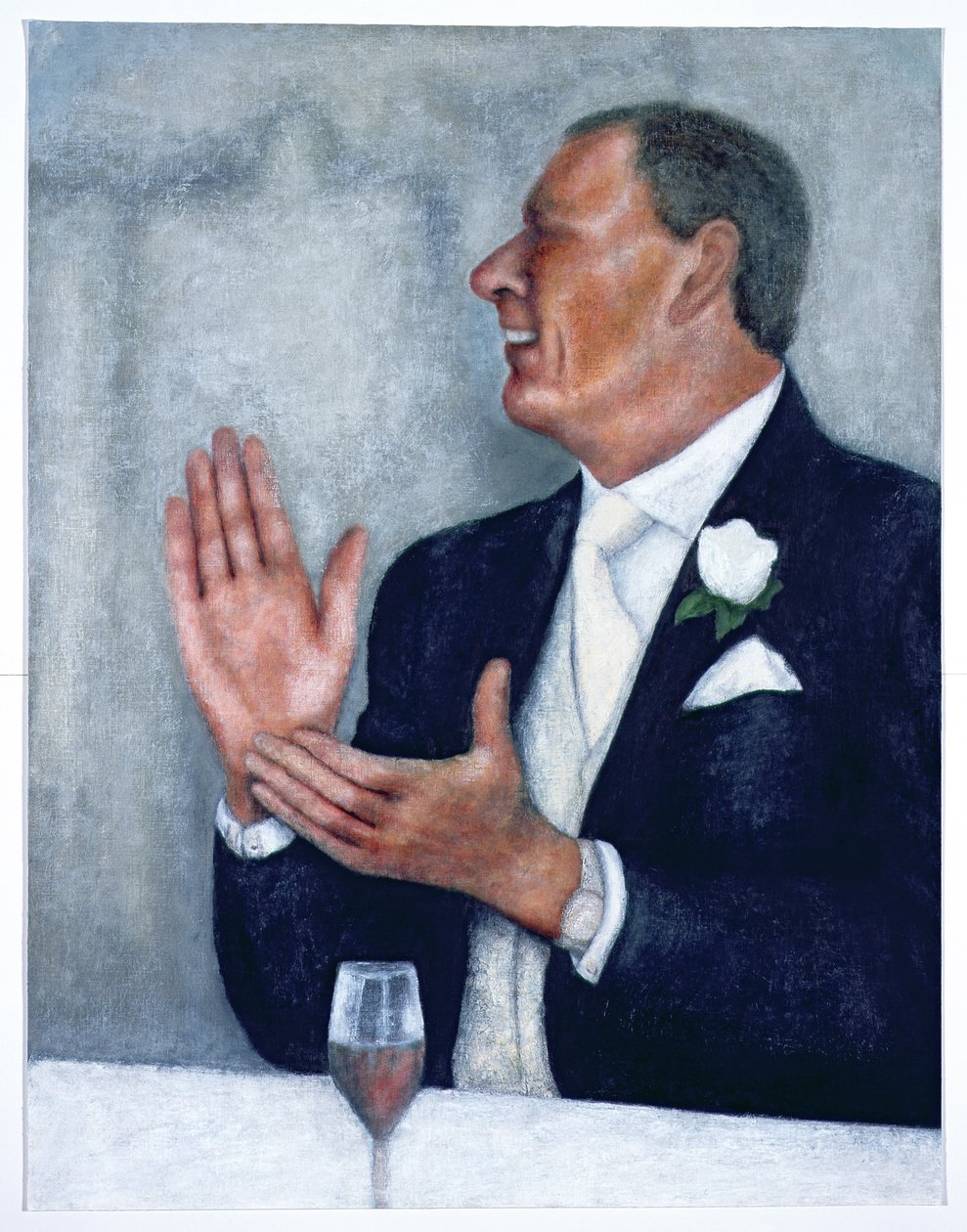 Felicitations, 2007 (olje over kull på papir) av Stevie Taylor