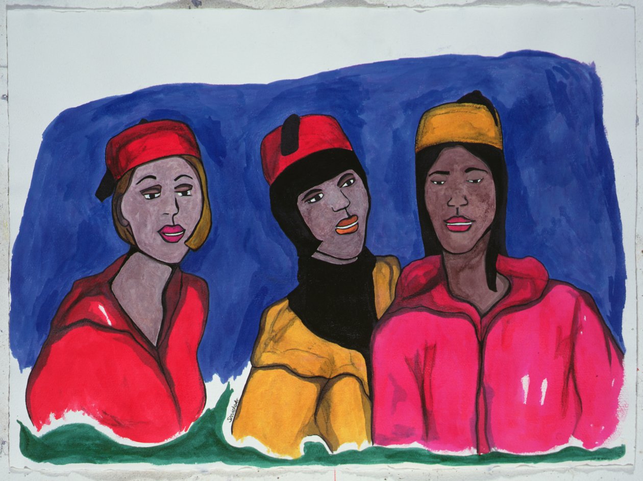 Just Smile and Conform, 2000 (blekk og indisk blekk på papir) av Stevie Taylor