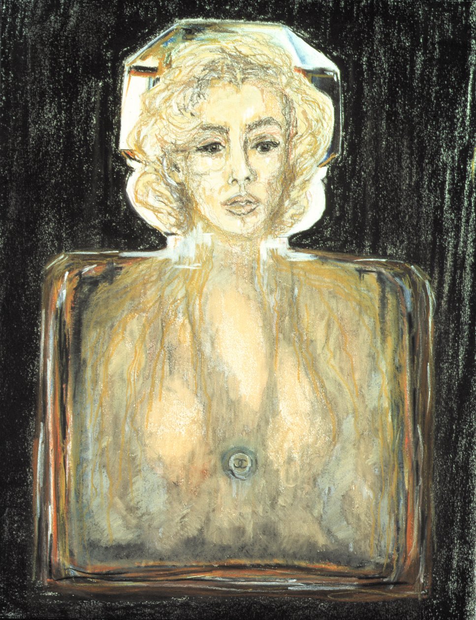 Marilyn i Chanel, 1996 (pastell, blyant og kull på papir) av Stevie Taylor