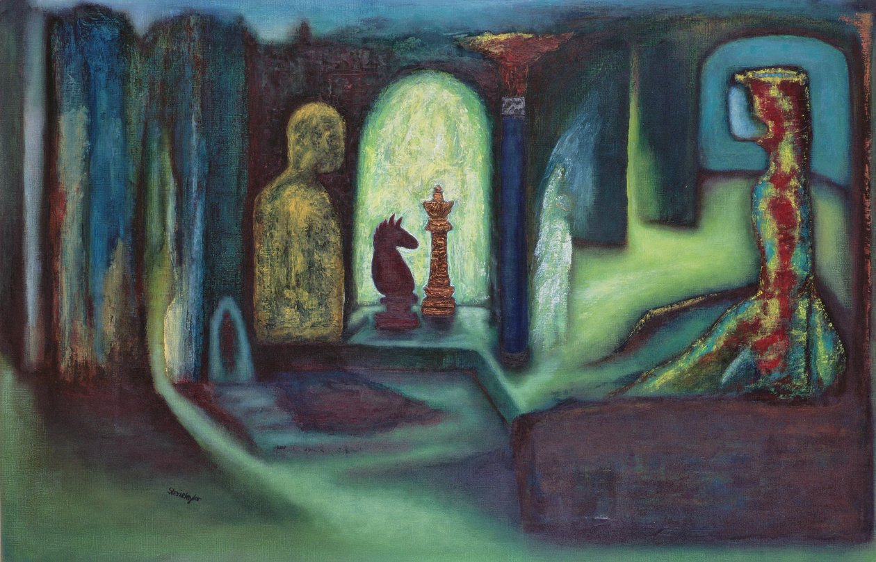 Players, 2004 (olje på papir) av Stevie Taylor