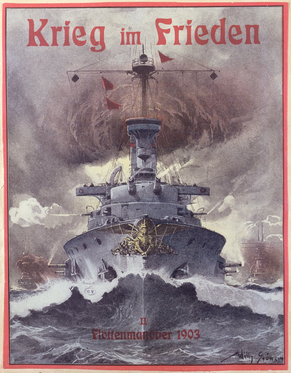 War in Peace-tid, plakat som feirer de tyske marinemanøvrene i 1903 av Stoewer Willy
