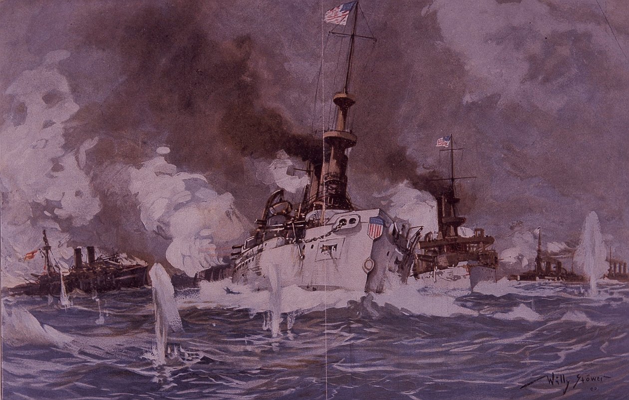 Spansk-amerikansk krig 1898, slaget ved Santiago de Cuba av Willy Stoewer 