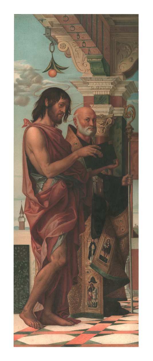 Døperen Johannes med St. Benedikt, 1874. av Storch and Kramer