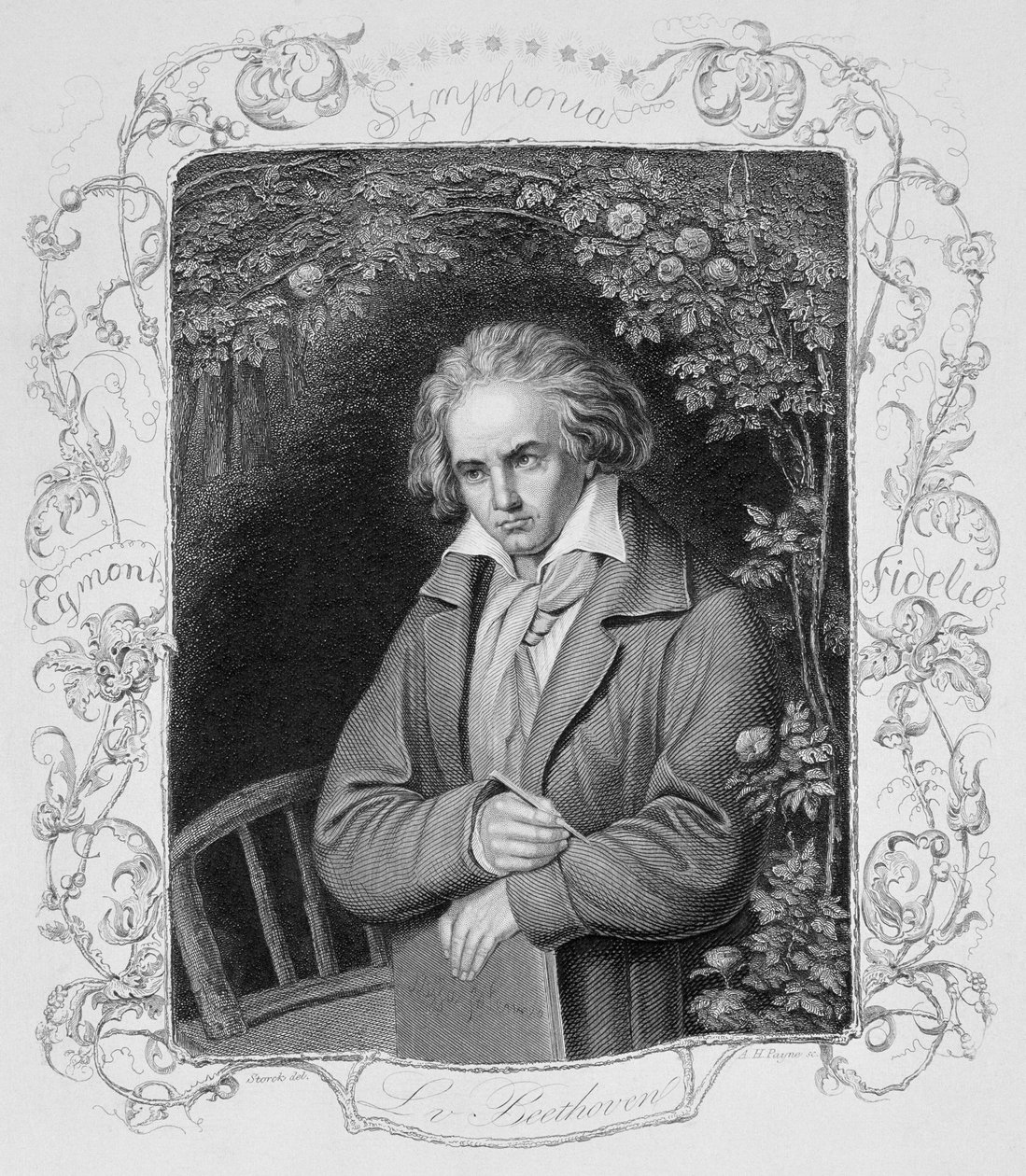 Ludwig van Beethoven (1700-1827) gravert av Albert Henry Payne (1812-1902) av Storck
