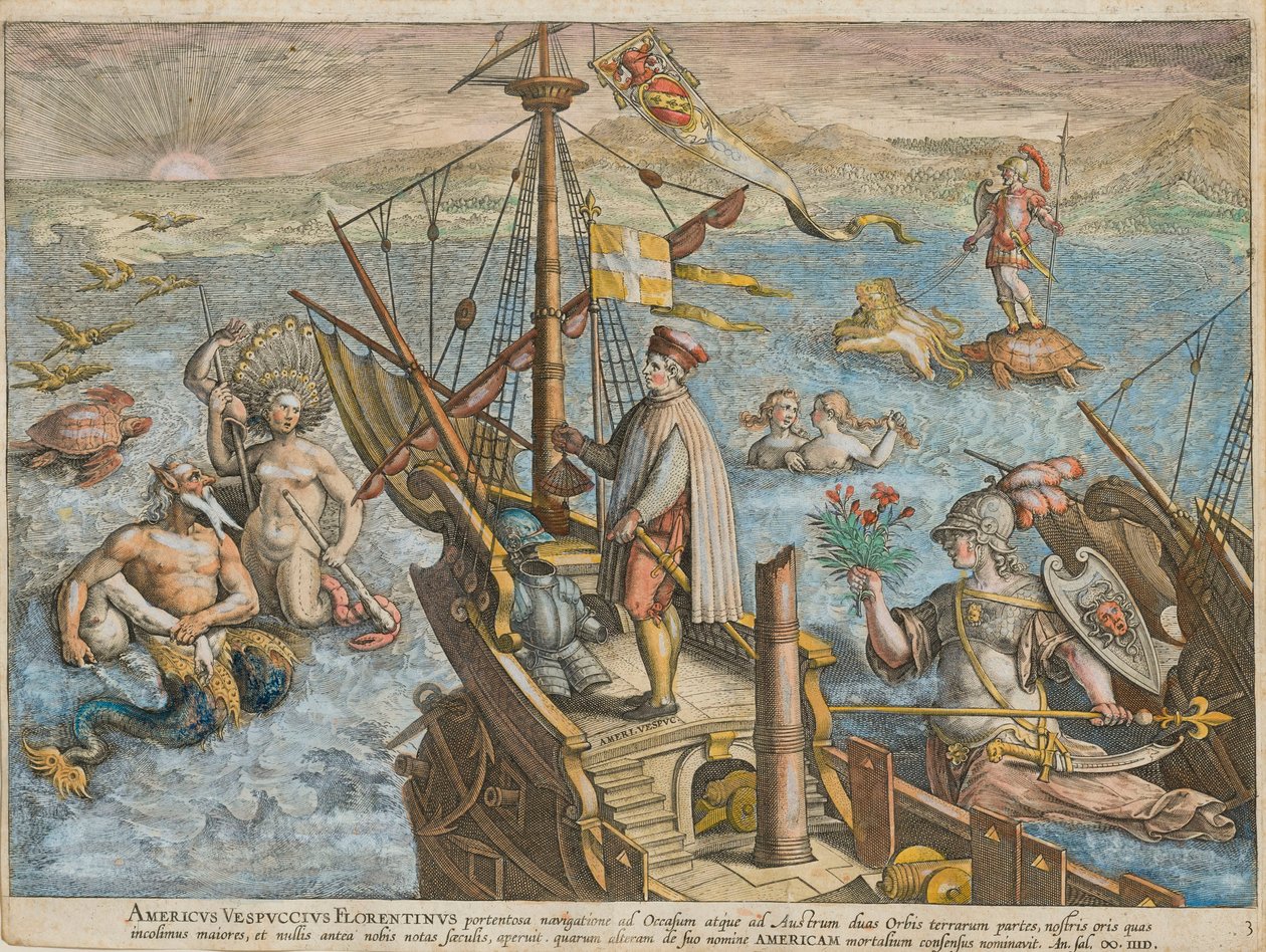 Amerigo Vespuccis restaurering av Amerika, 1591. av Stradanus