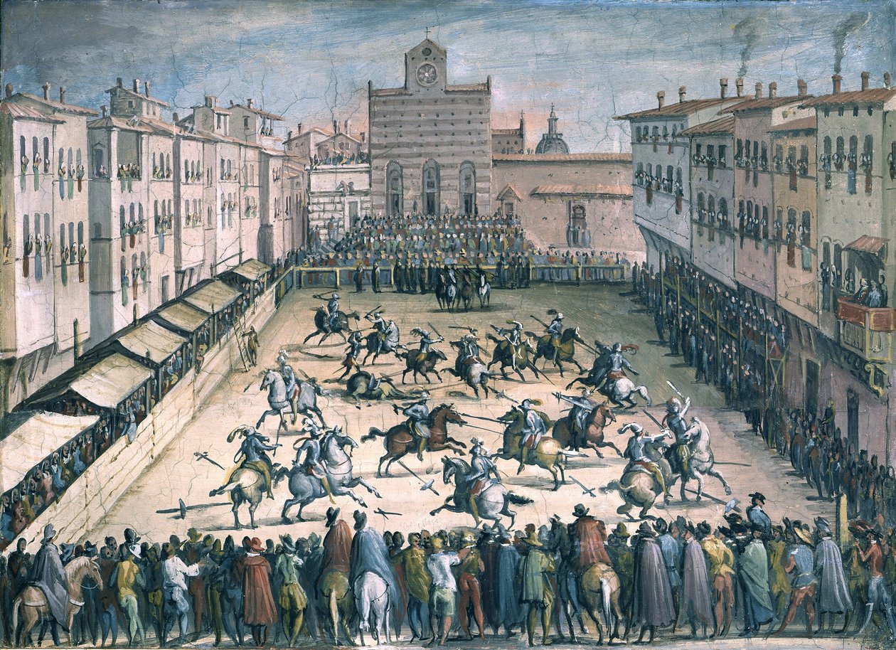 Horse Joust på Piazza Santa Croce, 1561-1562 av Stradanus