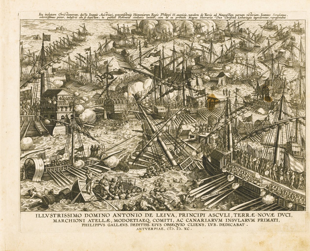 Slaget ved Lepanto 7. oktober 1571, ca 1578 av Stradanus
