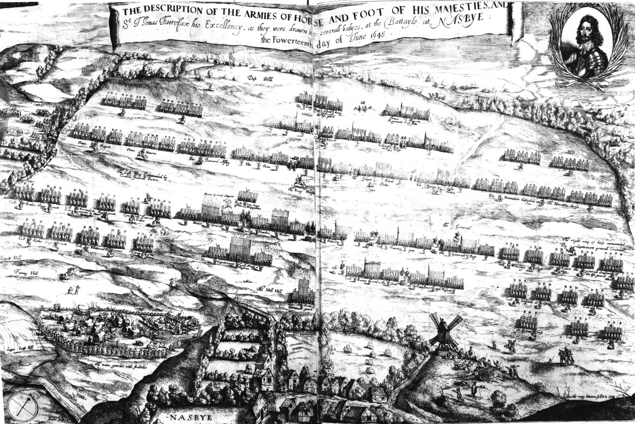 Beskrivelsen av hærene av hest og fot av hans majesteter i slaget ved Naseby, 14. juni 1645, først publisert i 