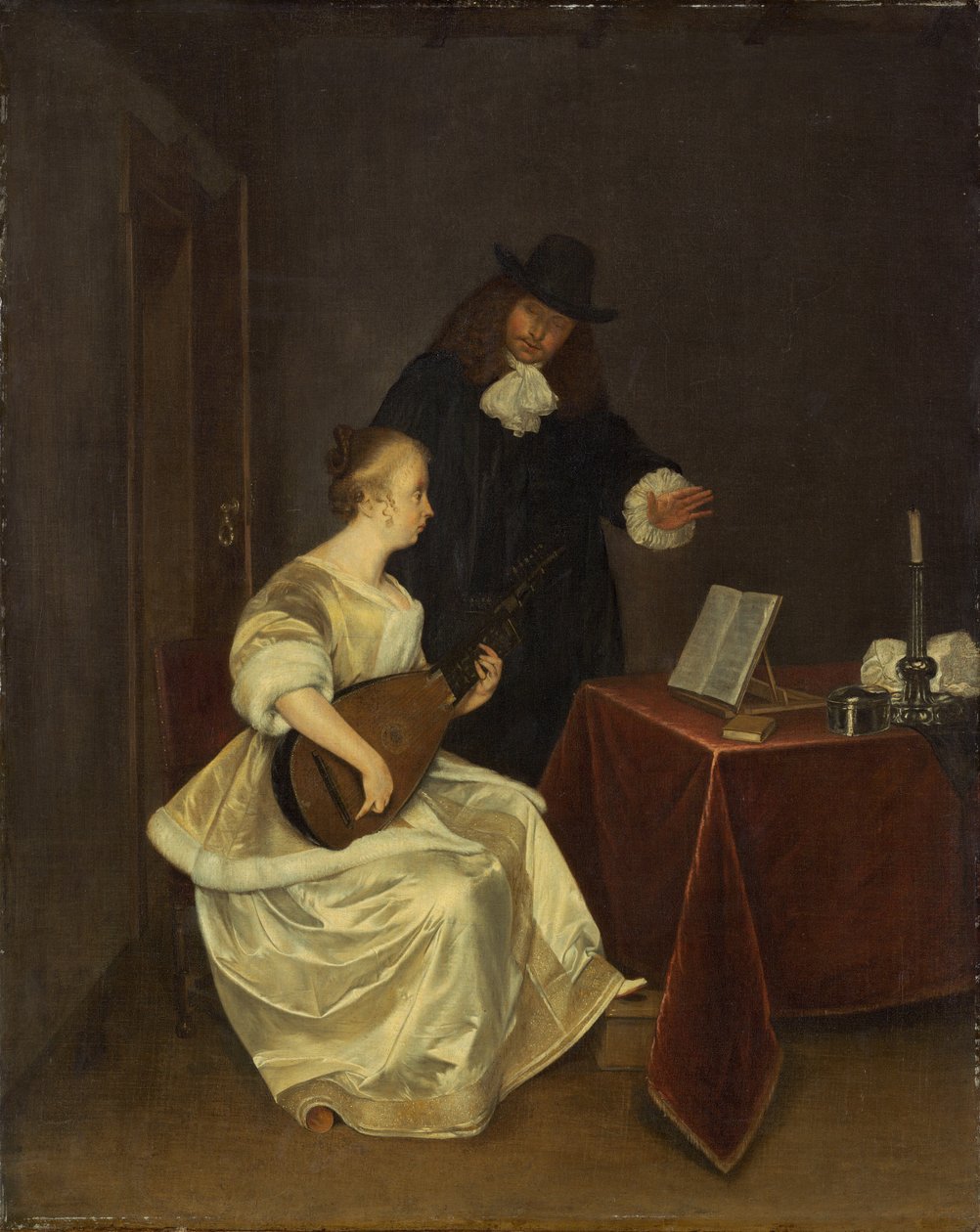 Musikktimen av Studio of Gerard ter Borch the Younger
