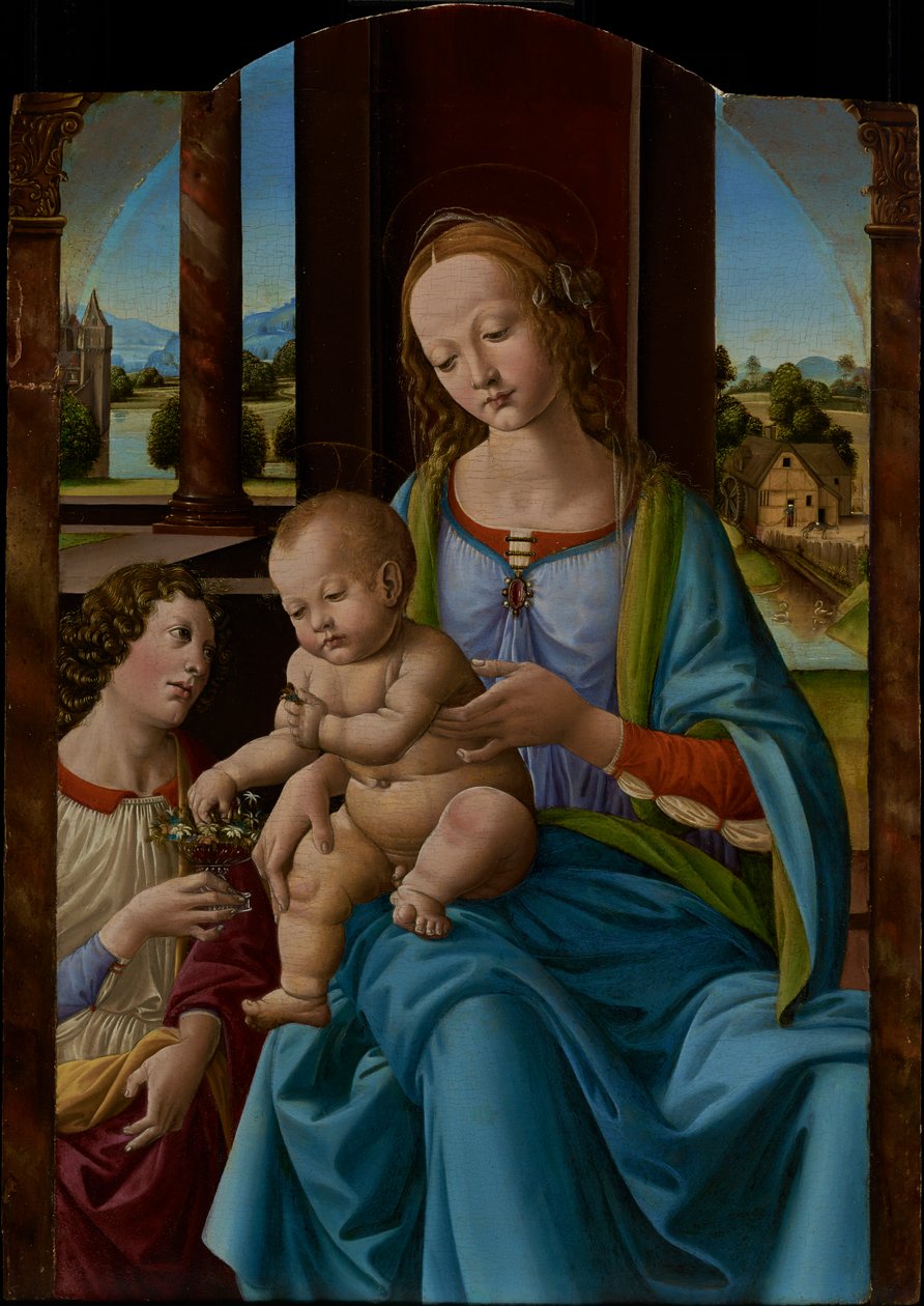 Madonna og barn av Studio of Lorenzo di Credi