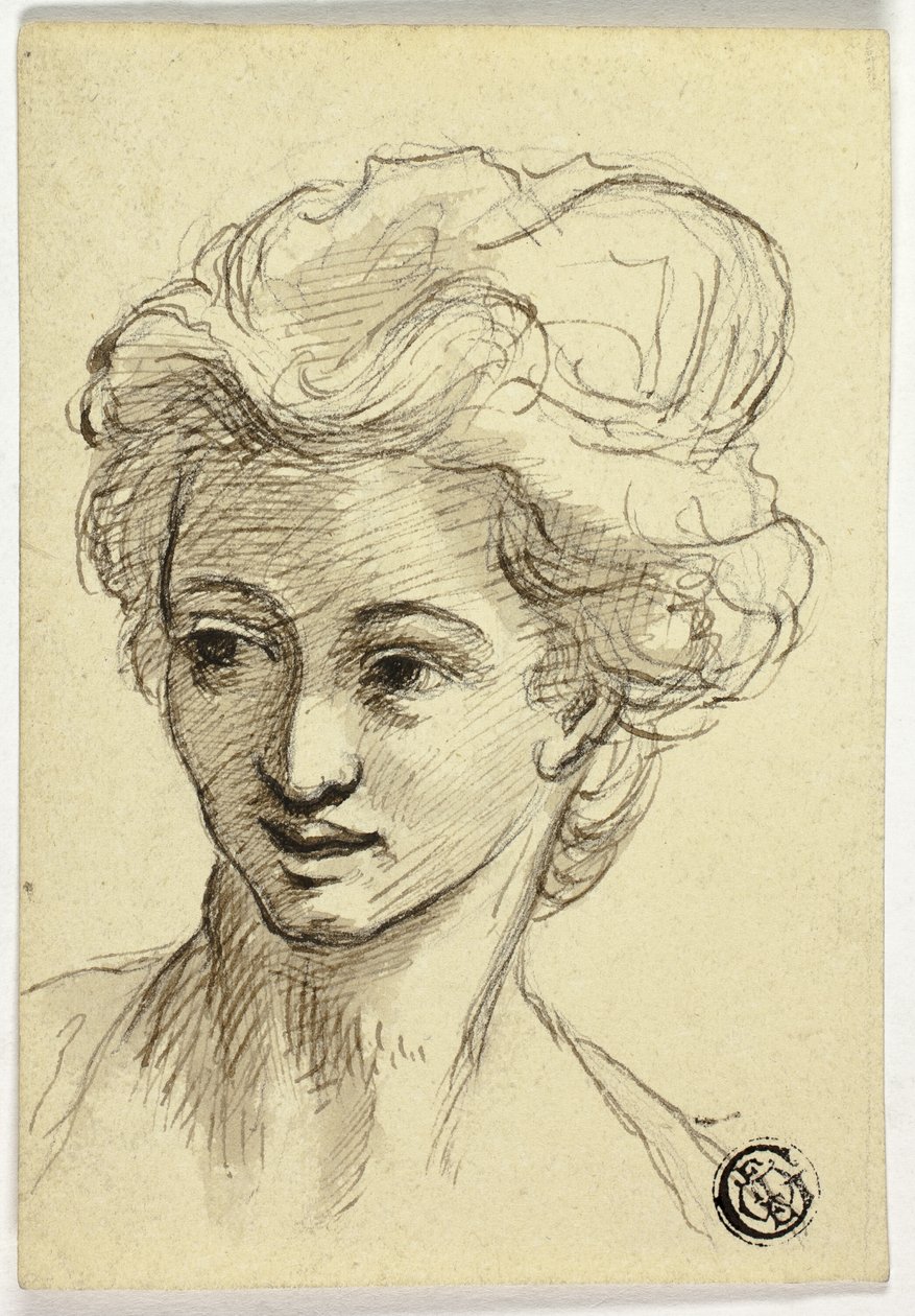 Kvinnehode, svinger til venstre av Style of Angelica Kauffmann