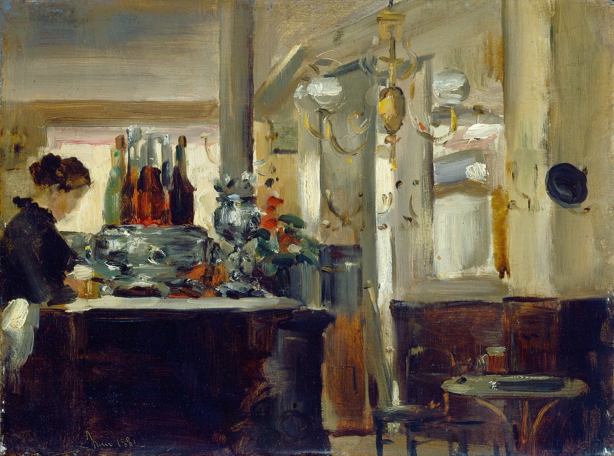 God Bock Cafe av Style of Edouard Manet