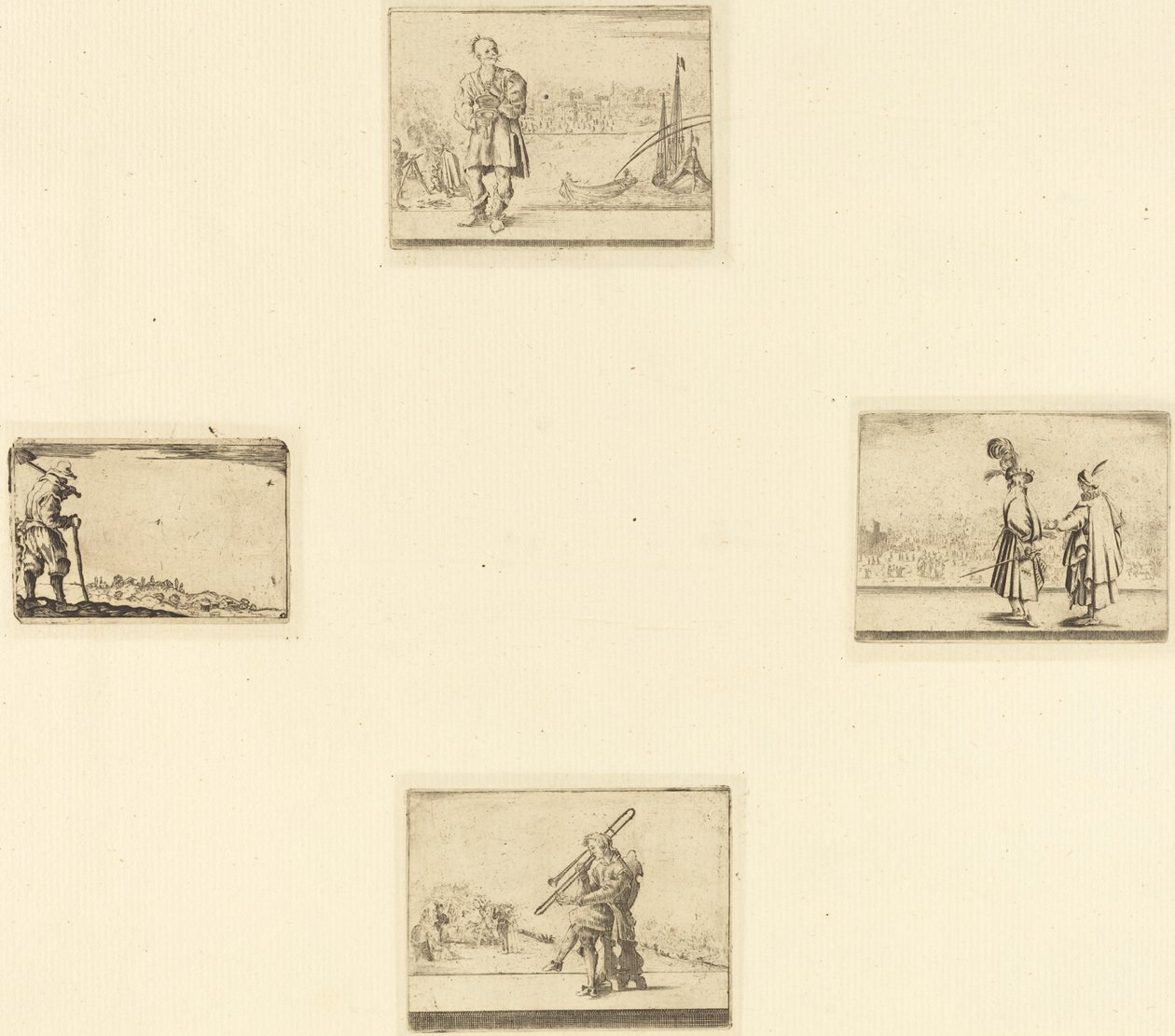Ark med etsninger av Style of Jacques Callot