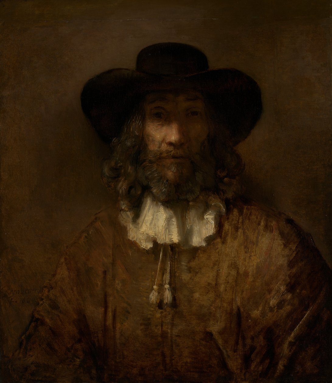 Mann med skjegg. av Style of Rembrandt