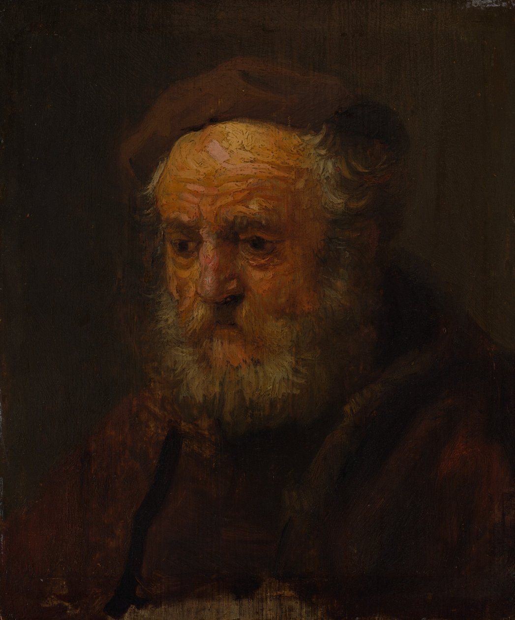 Studieleder for en gammel mann. av Style of Rembrandt