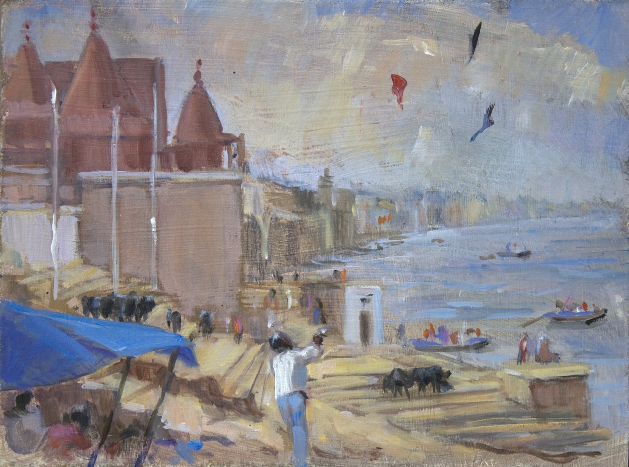 Drageflyging ved Varanasi, 2012, av Sue Wales