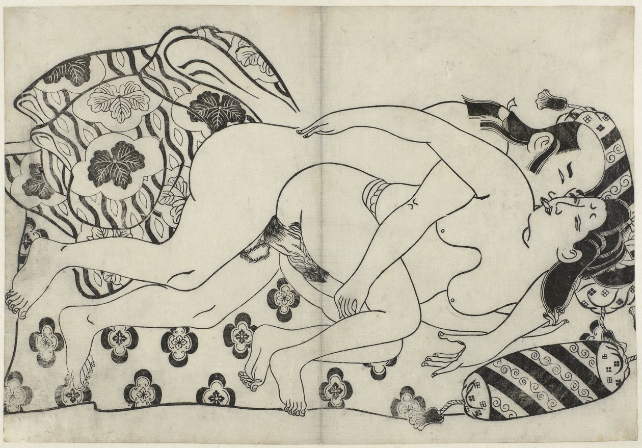 Erotisk show Hana ni Yosurukyo (serietittel) av Sugimura Jihei (attributed to)
