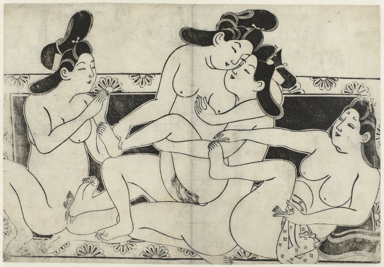 Erotisk show Hana ni Yosurukyo (serietittel) av Sugimura Jihei (attributed to)