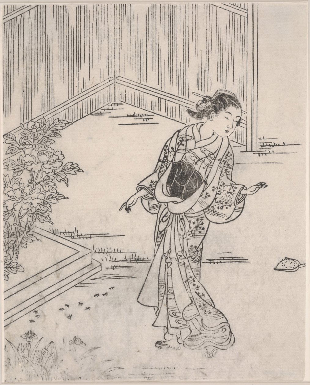 Geisha om sommeren (treblokktrykk) av Sukenobu Nishikawa
