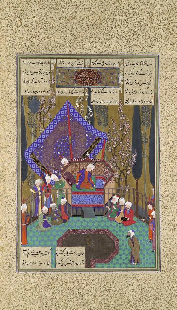 Zal Consults the Magi, Folio 73v fra Shahnama Book of Kings..., ca.1530-35 av Sultan Muhammad