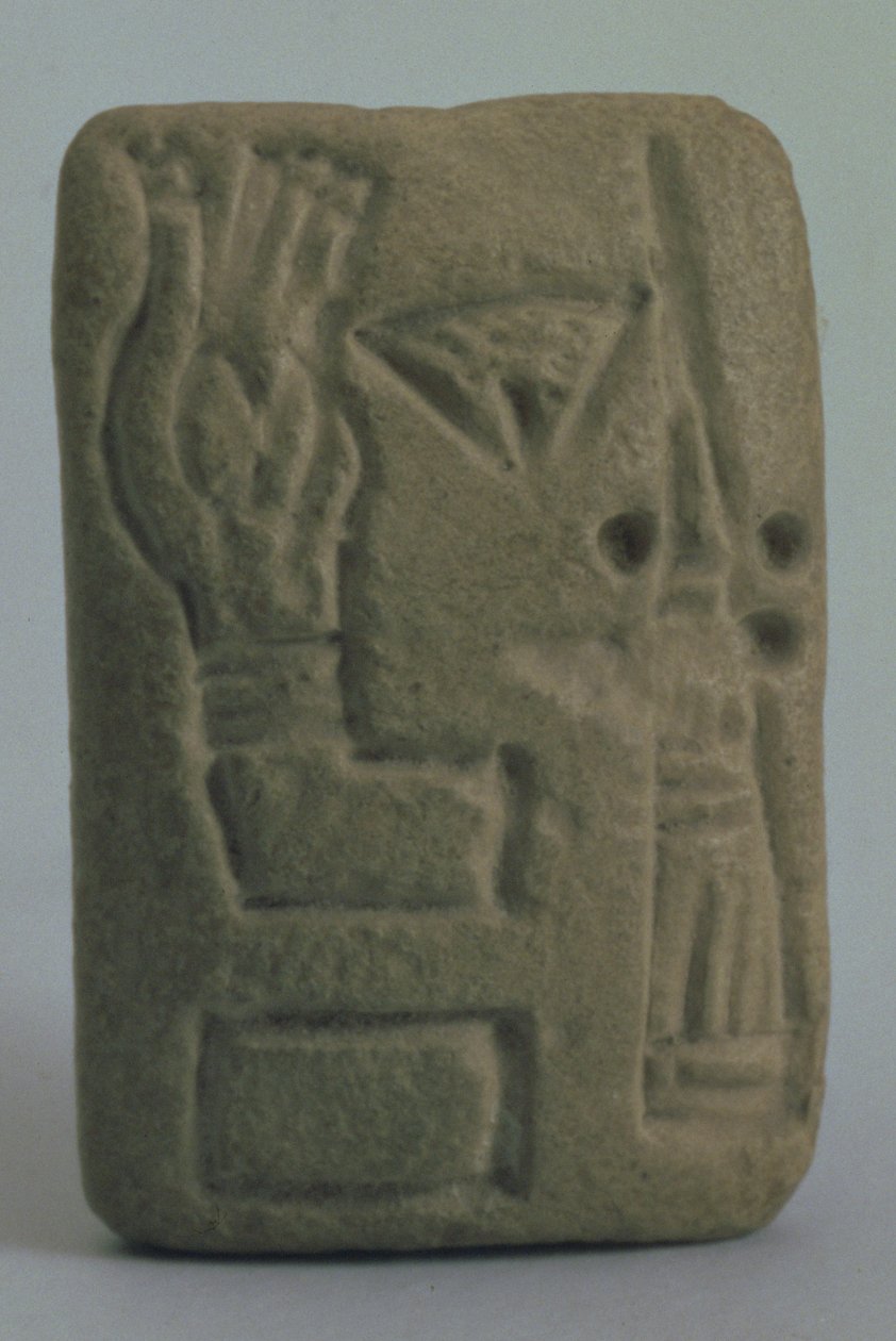 Dokument bestående av ideogrammer, fra Uruk, Irak, sent på 4.-tidlig 3. årtusen f.Kr. av Sumerian