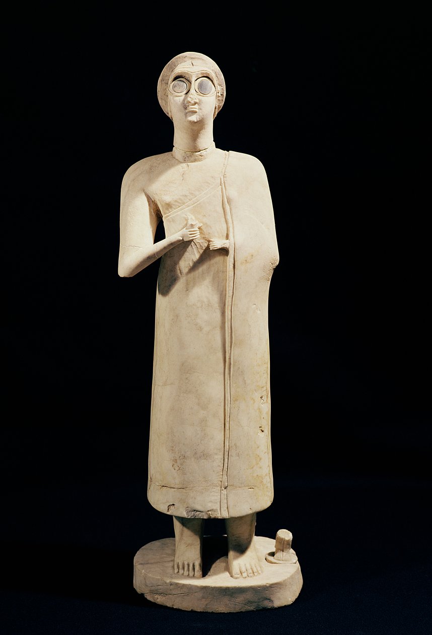 Statue av den store gudinnen, fra Tell Asmar, 2800-2300 f.Kr av Sumerian