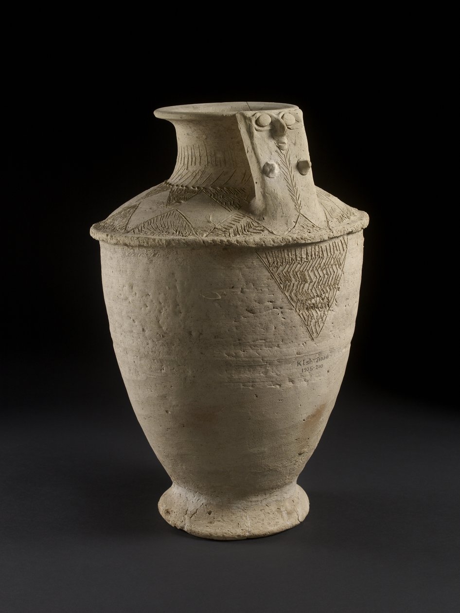Vase fra Grave in Cemetery A, Kish, Irak (bakt leire) av Sumerian