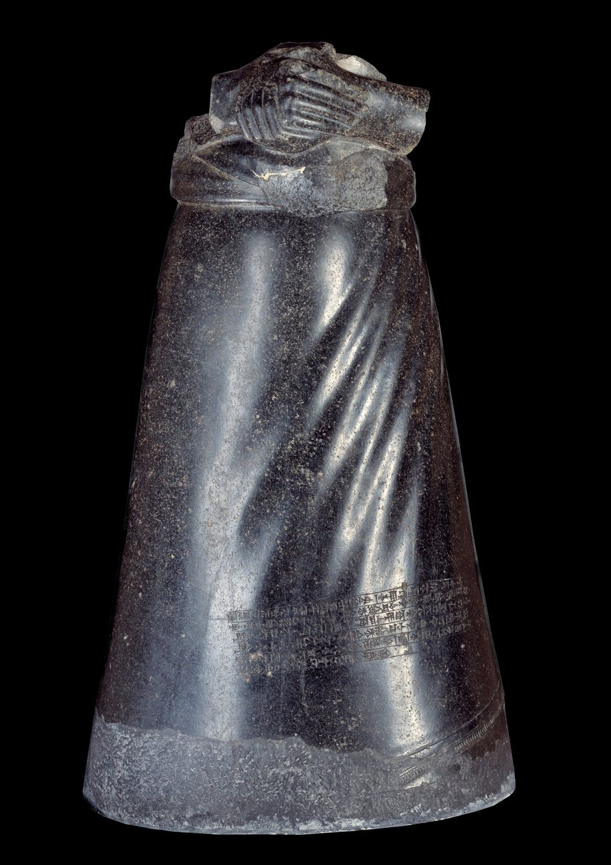 Mesopotamia: nedre halvdel av diorittstatuen av Manishtusu (Manishtousu) (2270-2254 f.Kr.), konge av Agade. 2300-2250 f.Kr. Fra stedet til Susa (Babylon). Søn 0,88 m Paris, Musée du Louvre av Sumerian Mesopotamian School