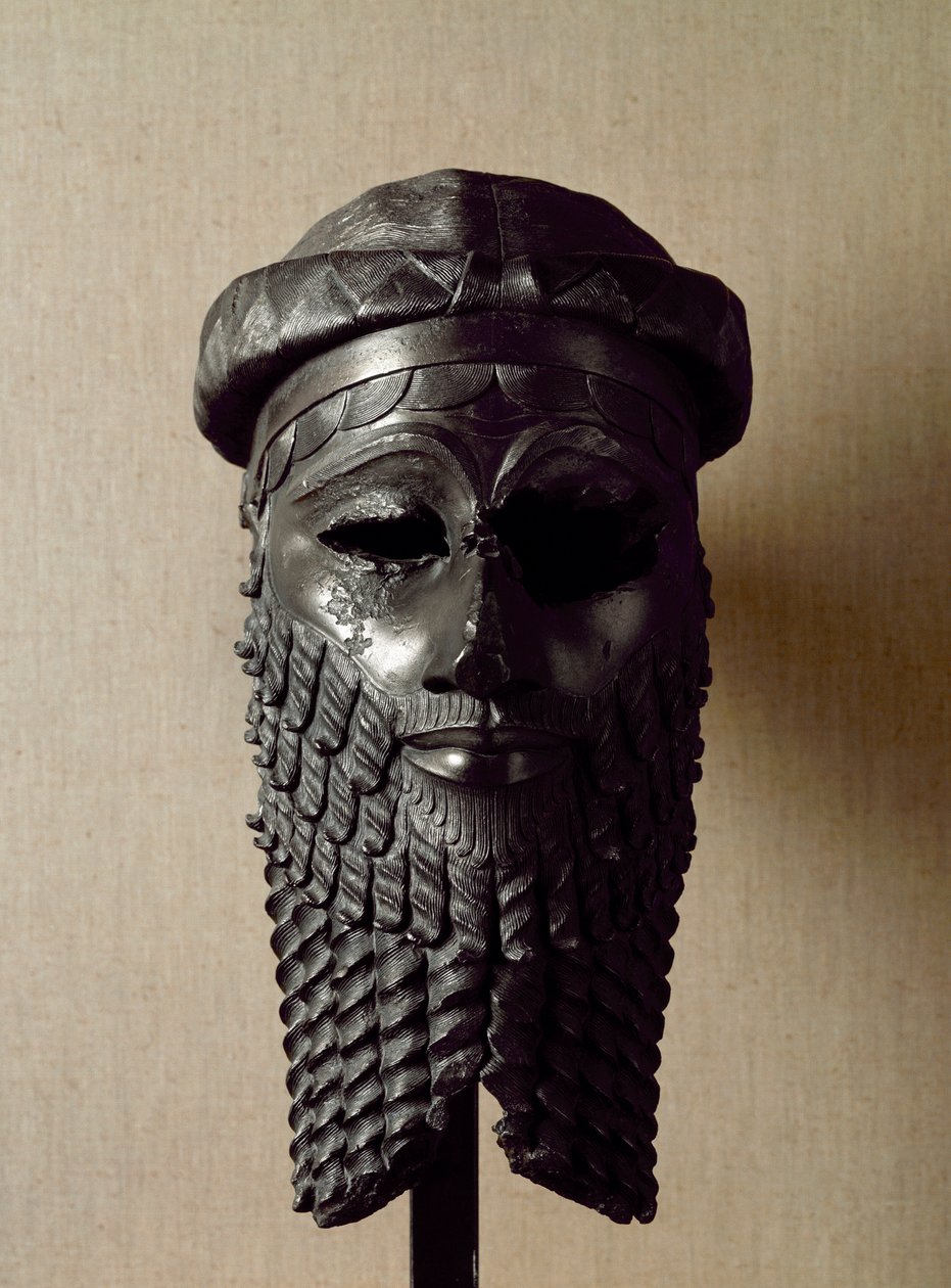 Sumerisk kunst: overhode for kongen, kanskje Naram-Sin (Naram Sin) (2254-2218 f.Kr.). Bronseskulptur. Ca 2250 f.Kr. Dim. 36x20 cm Bagdad, National Iraq Museum av Sumerian Sumerian