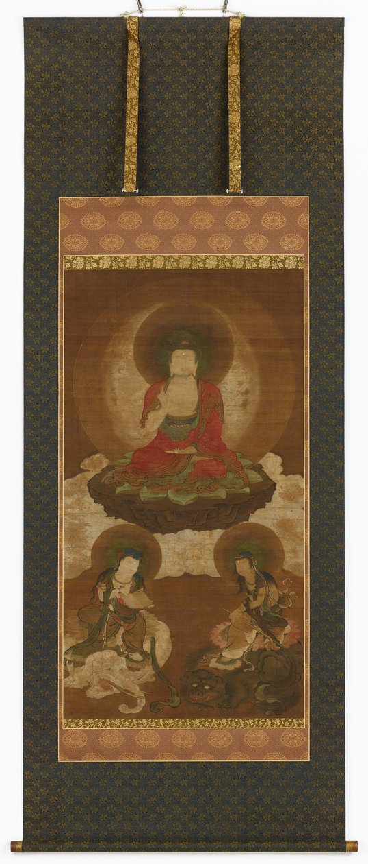 Buddhistisk triade: Sakyamuni, Manjusri og Samantabhadra, Edo-perioden, midten av 1600- og begynnelsen av 1700-tallet. av Sumiyoshi Gukei