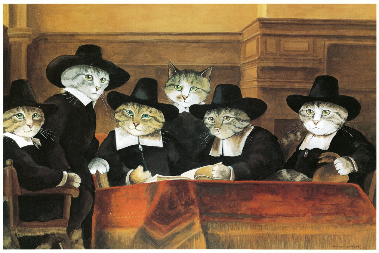 Illustrasjon fra The Cats#39; Gallery of Western Art (utgitt 1994) av Susan Herbert