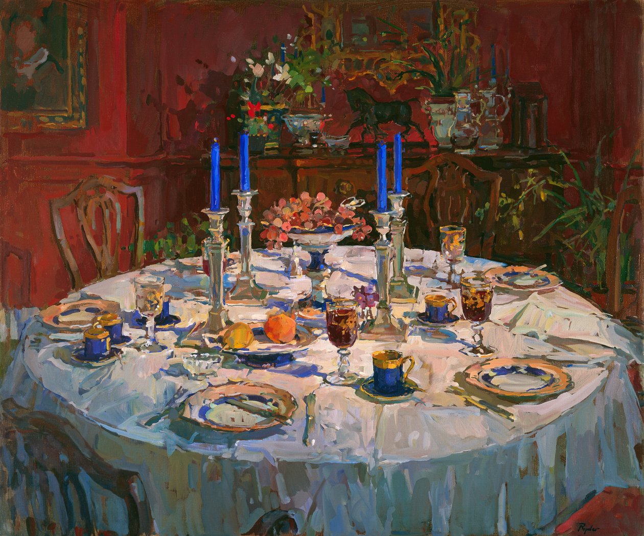 The Dining Room (olje på lerret) av Susan Ryder