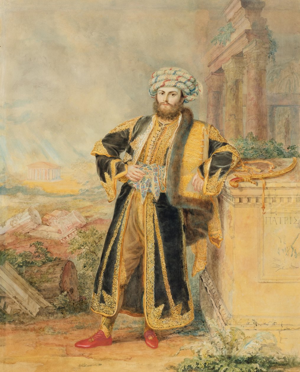 Portrett av prins Alexandros Mavrokordato av Suzanne Elisabeth Eynard