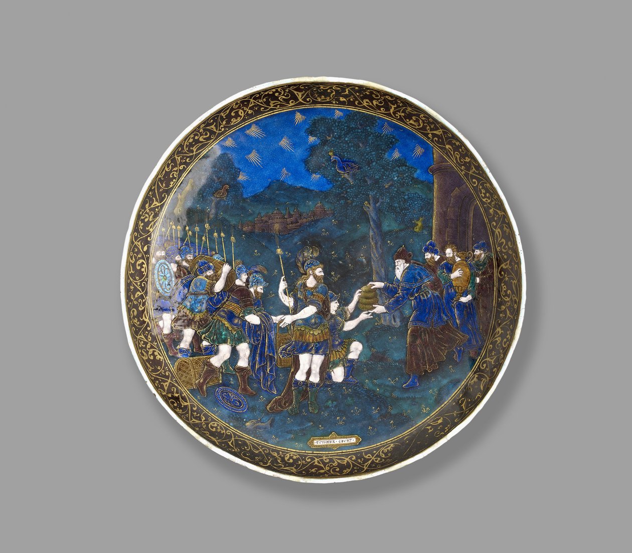 Beger: Abraham og Melkisedek, ca. 1600 (fargede emaljer med metallfolier og forgylling) av Suzanne de Court